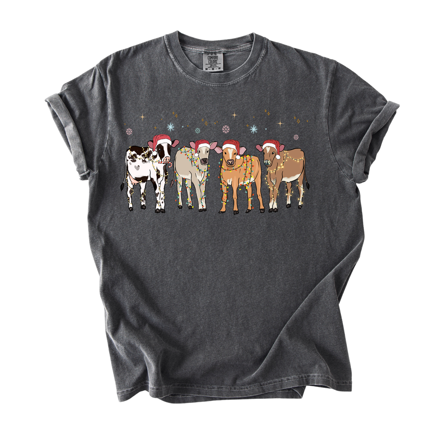 Christmas Cows Adult Shirt