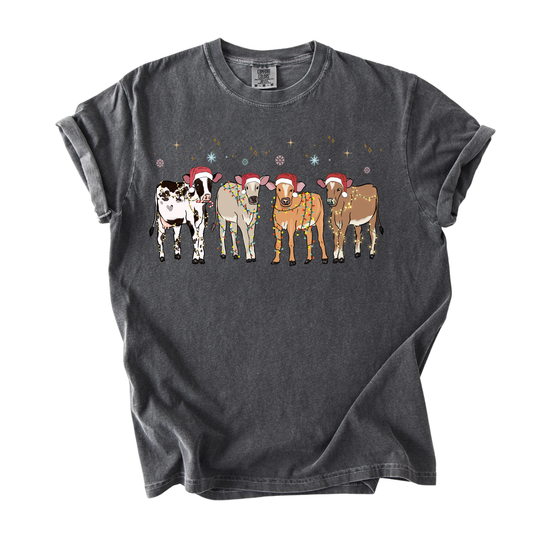 Christmas Cows Adult Shirt