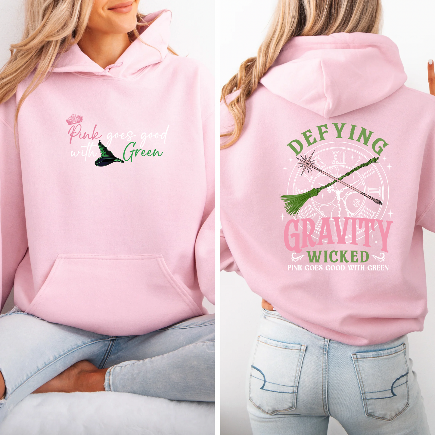 Defying Gravity | Unlimited together were Unlimited | Pink goes good with Green | Changed for Good | Wicked Adult and Kid Hoodie