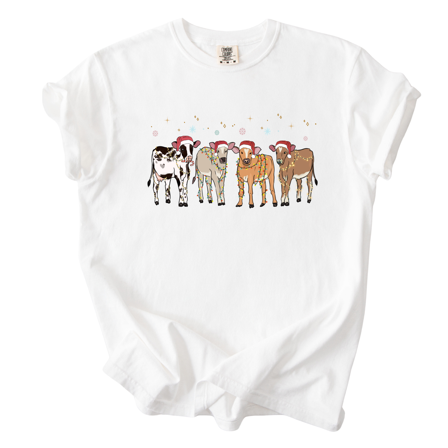 Christmas Cows Adult Shirt