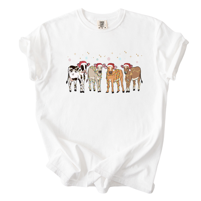 Christmas Cows Adult Shirt