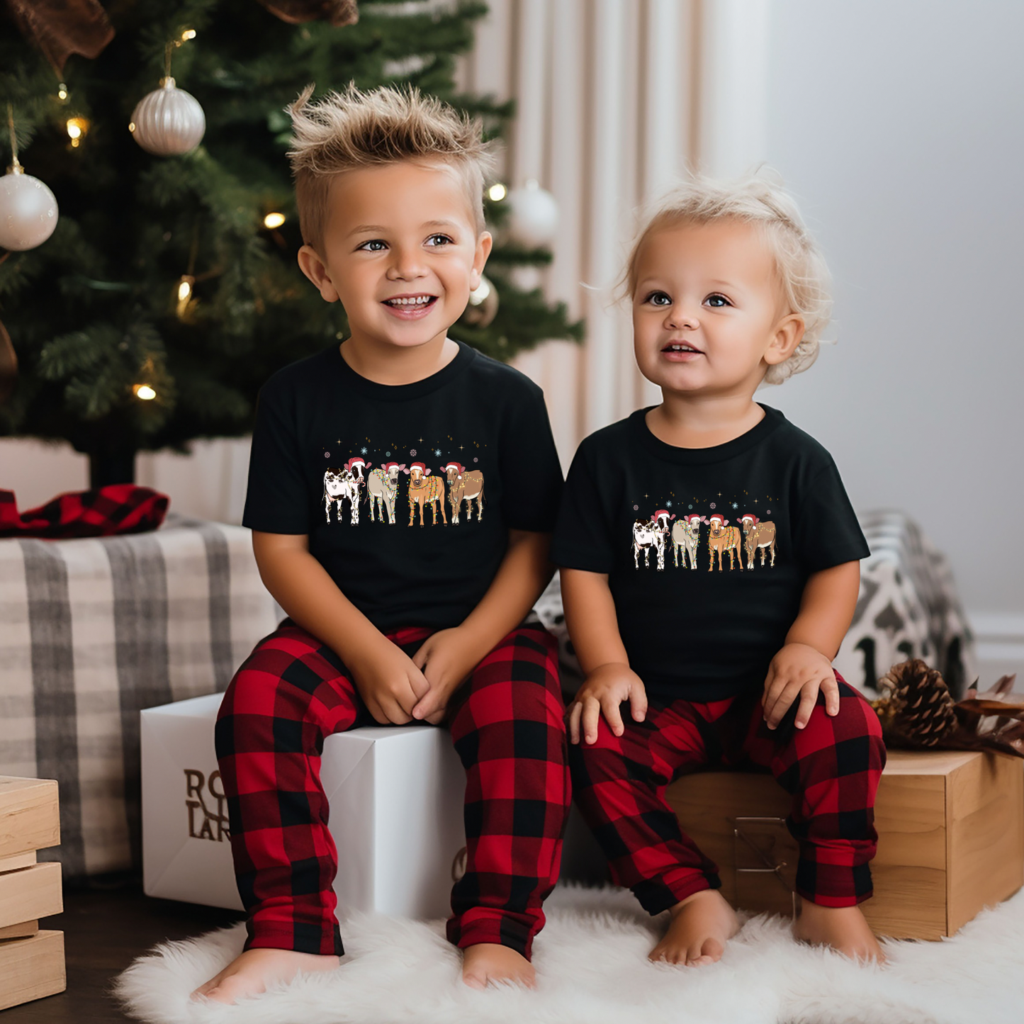 Christmas Cows Adult Shirt